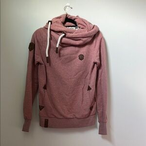 Naketano Pink Cowl Neck Hoodie Size M